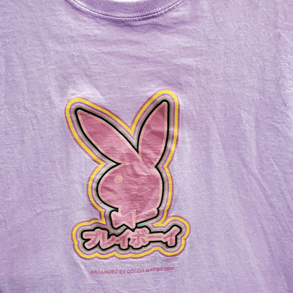 Playboy Men T-Shirt Medium Purple Logo Graphic Print Tokyo Club Short Sleeve Tee